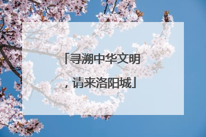寻溯中华文明，请来洛阳城
