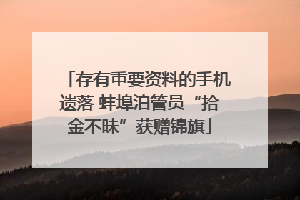 存有重要资料的手机遗落 蚌埠泊管员“拾金不昧”获赠锦旗