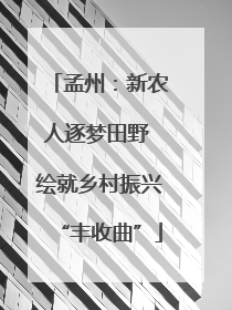 孟州：新农人逐梦田野 绘就乡村振兴“丰收曲”