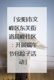 安阳市文峰区东关街道晨峰社区：开展端午节包粽子活动