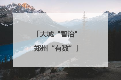 大城“智治” 郑州“有数”