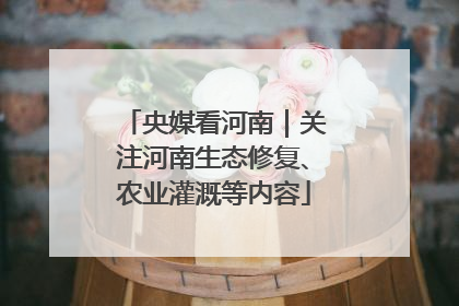 央媒看河南｜关注河南生态修复、农业灌溉等内容