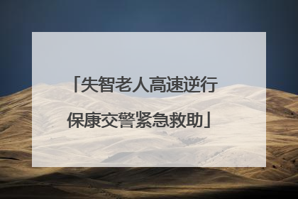 失智老人高速逆行 保康交警紧急救助