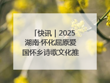 快讯｜2025湖南·怀化屈原爱国怀乡诗歌文化推广季开幕