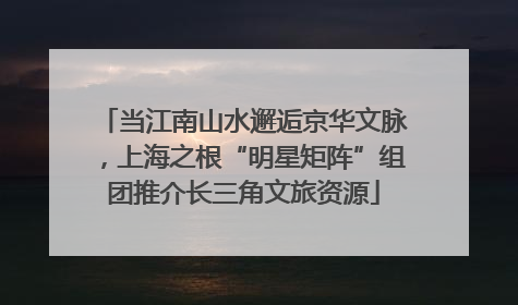 当江南山水邂逅京华文脉，上海之根“明星矩阵”组团推介长三角文旅资源