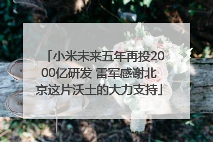 小米未来五年再投2000亿研发 雷军感谢北京这片沃土的大力支持