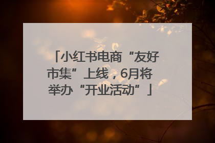 小红书电商“友好市集”上线，6月将举办“开业活动”