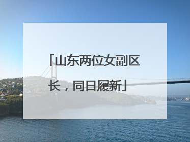 山东两位女副区长，同日履新