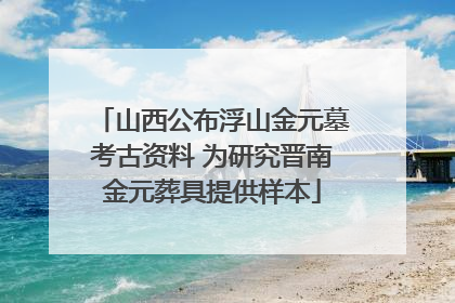 山西公布浮山金元墓考古资料 为研究晋南金元葬具提供样本
