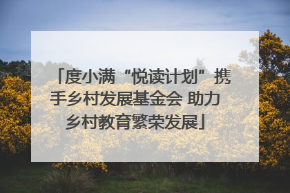 度小满“悦读计划”携手乡村发展基金会 助力乡村教育繁荣发展
