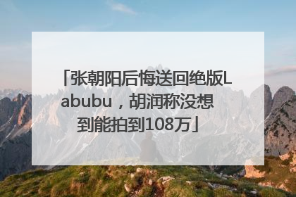 张朝阳后悔送回绝版Labubu，胡润称没想到能拍到108万