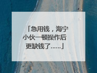 急用钱，海宁小伙一顿操作后更缺钱了……
