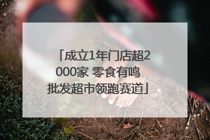 成立1年门店超2000家 零食有鸣批发超市领跑赛道