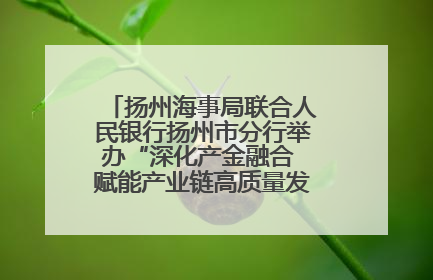 扬州海事局联合人民银行扬州市分行举办“深化产金融合 赋能产业链高质量发展”共建联学活动