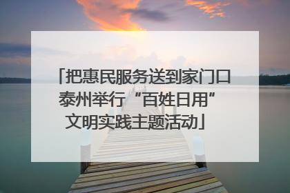 把惠民服务送到家门口 泰州举行“百姓日用”文明实践主题活动