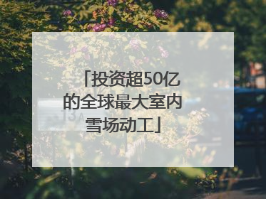 投资超50亿的全球最大室内雪场动工