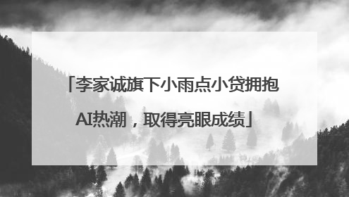 李家诚旗下小雨点小贷拥抱AI热潮，取得亮眼成绩