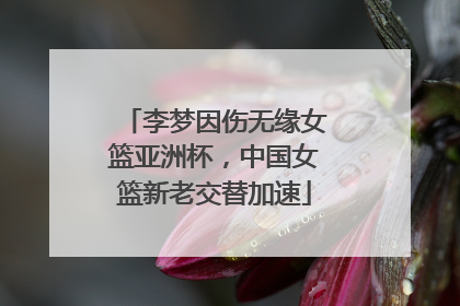 李梦因伤无缘女篮亚洲杯，中国女篮新老交替加速
