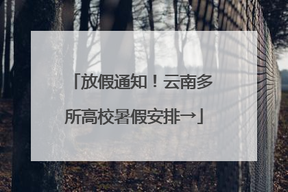 放假通知！云南多所高校暑假安排→