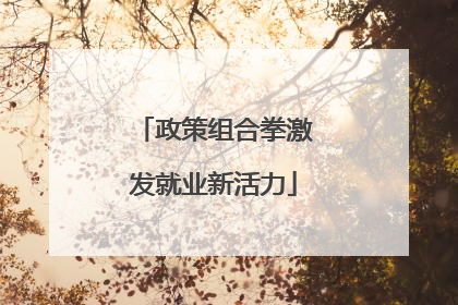 政策组合拳激发就业新活力