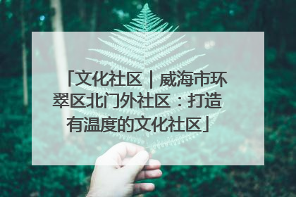 文化社区｜威海市环翠区北门外社区：打造有温度的文化社区