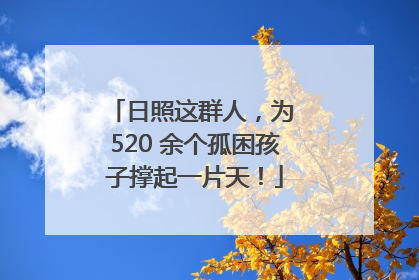 日照这群人，为 520 余个孤困孩子撑起一片天！