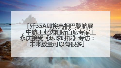 歼35A即将亮相巴黎航展，中航工业沈阳所首席专家王永庆接受《环球时报》专访：未来数量可以有很多