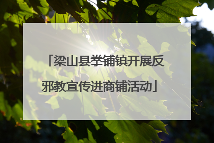 梁山县拳铺镇开展反邪教宣传进商铺活动