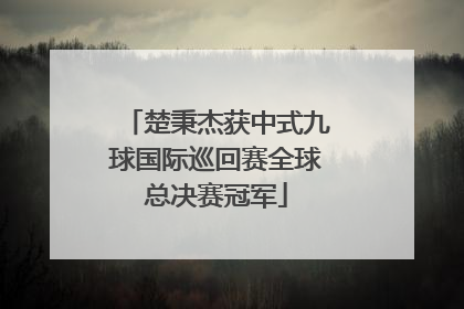 楚秉杰获中式九球国际巡回赛全球总决赛冠军