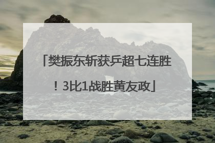 樊振东斩获乒超七连胜！3比1战胜黄友政