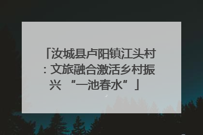 汝城县卢阳镇江头村：文旅融合激活乡村振兴 “一池春水”