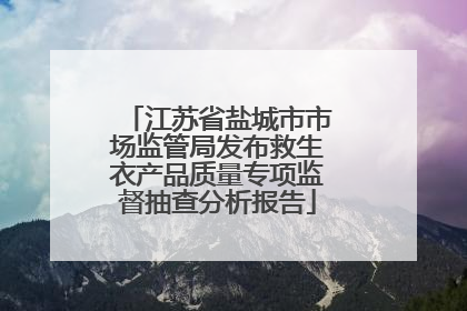 江苏省盐城市市场监管局发布救生衣产品质量专项监督抽查分析报告