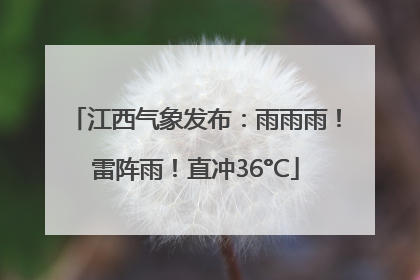 江西气象发布：雨雨雨！雷阵雨！直冲36°C