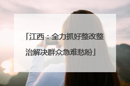 江西：全力抓好整改整治解决群众急难愁盼