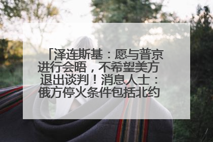 泽连斯基：愿与普京进行会晤，不希望美方退出谈判！消息人士：俄方停火条件包括北约“书面”保证不东扩