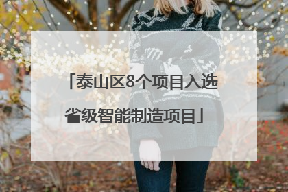 泰山区8个项目入选省级智能制造项目
