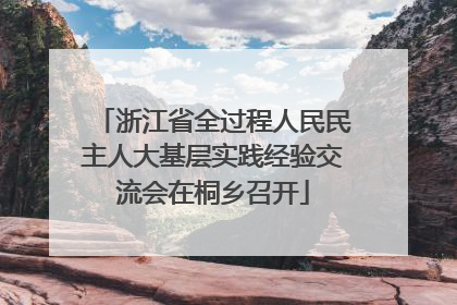 浙江省全过程人民民主人大基层实践经验交流会在桐乡召开