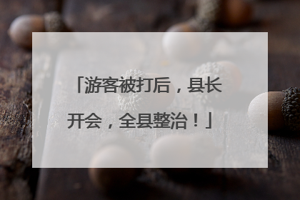 游客被打后，县长开会，全县整治！