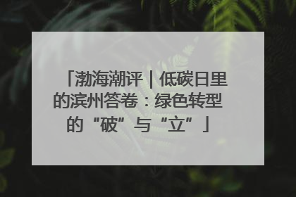 渤海潮评｜低碳日里的滨州答卷：绿色转型的“破”与“立”