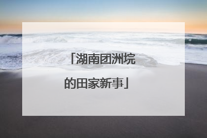 湖南团洲垸的田家新事
