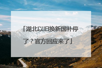 湖北以旧换新国补停了？官方回应来了