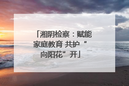 湘阴检察：赋能家庭教育 共护“向阳花”开
