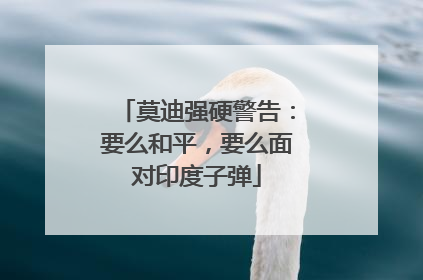 莫迪强硬警告：要么和平，要么面对印度子弹