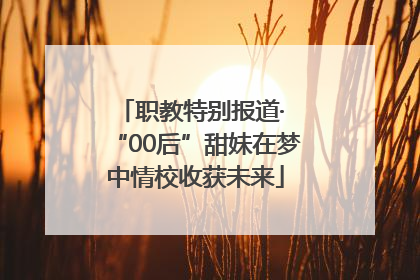 职教特别报道· “00后”甜妹在梦中情校收获未来