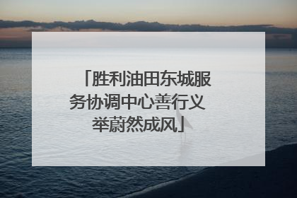 胜利油田东城服务协调中心善行义举蔚然成风