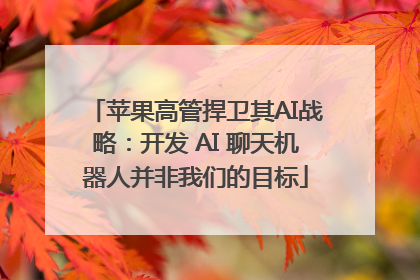 苹果高管捍卫其AI战略：开发 AI 聊天机器人并非我们的目标
