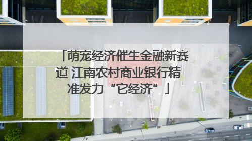 萌宠经济催生金融新赛道 江南农村商业银行精准发力“它经济”