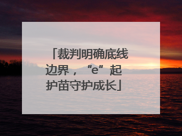 裁判明确底线边界，“e”起护苗守护成长