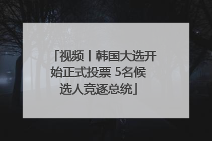 视频丨韩国大选开始正式投票 5名候选人竞逐总统