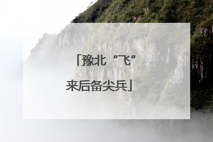 豫北“飞”来后备尖兵